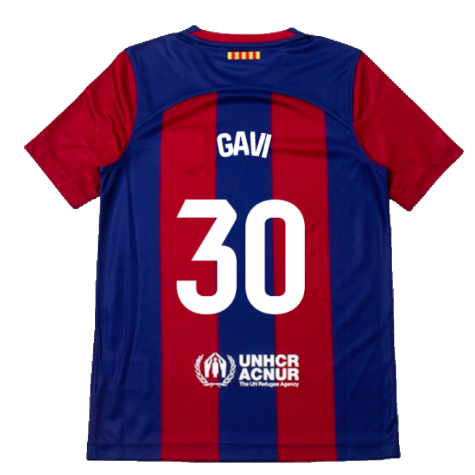 2023-2024 Barcelona Home Shirt (Kids) (Gavi 30)