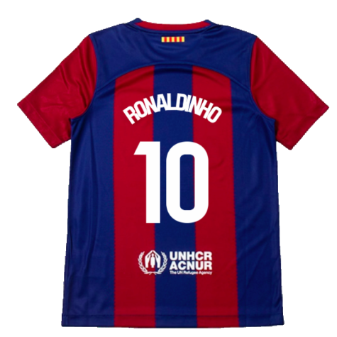 2023-2024 Barcelona Home Shirt (Kids) (Ronaldinho 10)