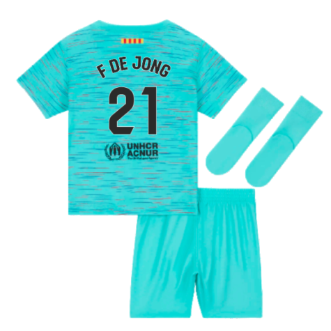 2023-2024 Barcelona Infants Baby Third Kit (F De Jong 21)