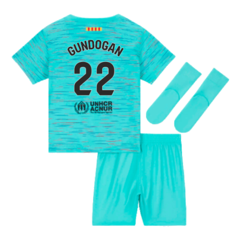 2023-2024 Barcelona Infants Baby Third Kit (Gundogan 22)