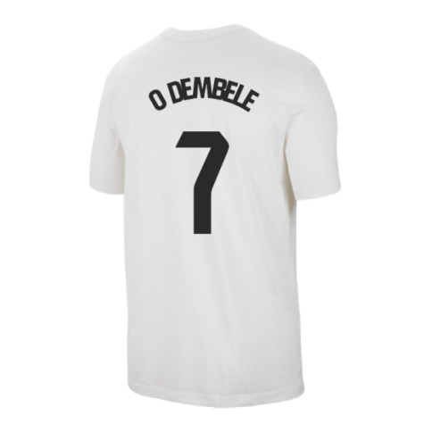 2023-2024 Barcelona Swoosh Club Tee (White) (O Dembele 7)