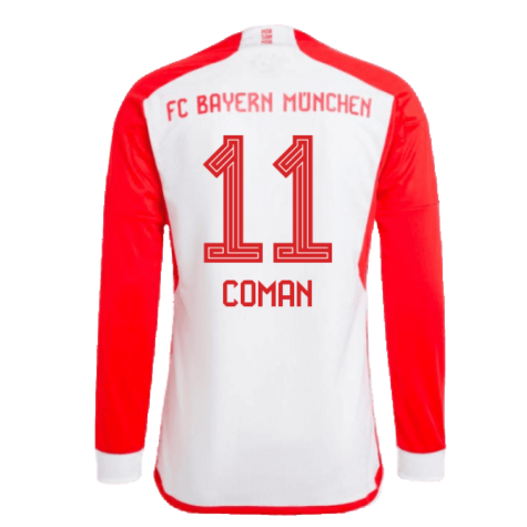 2023-2024 Bayern Munich Long Sleeve Home Shirt (Coman 11)