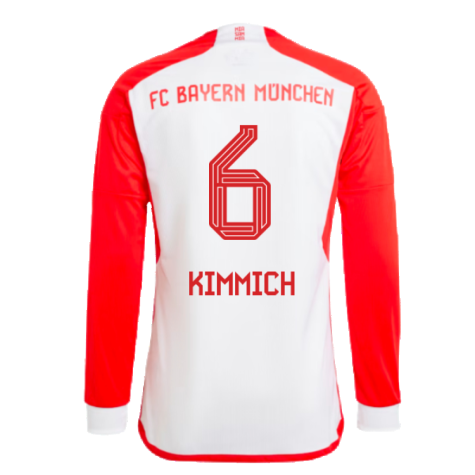 2023-2024 Bayern Munich Long Sleeve Home Shirt (Kids) (Kimmich 6)