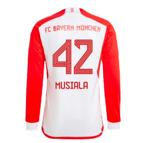 2023-2024 Bayern Munich Long Sleeve Home Shirt (Kids) (Musiala 42)