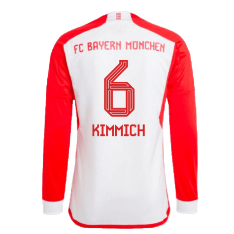 2023-2024 Bayern Munich Long Sleeve Home Shirt (Kimmich 6)