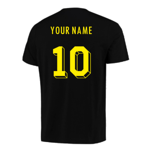 2023-2024 Borussia Dortmund FtblCore AOP Tee (Black) (Your Name)