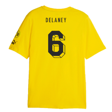 2023-2024 Borussia Dortmund FtblCore Graphic Tee (Yellow) (Delaney 6)