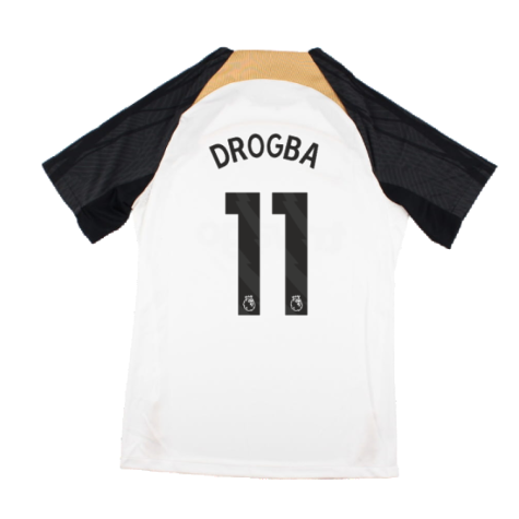 2023-2024 Chelsea Strike Training Shirt (White) (DROGBA 11)