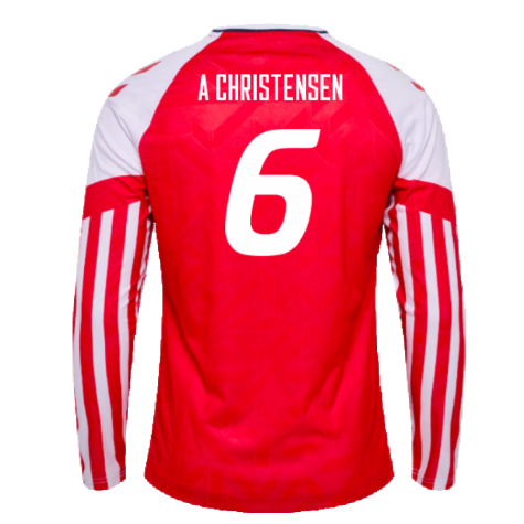 2023-2024 Denmark Long Sleeve Home Shirt (A Christensen 6)