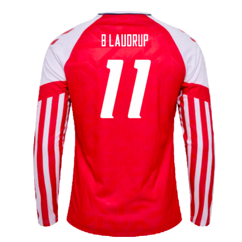 2023-2024 Denmark Long Sleeve Home Shirt (B LAUDRUP 11)