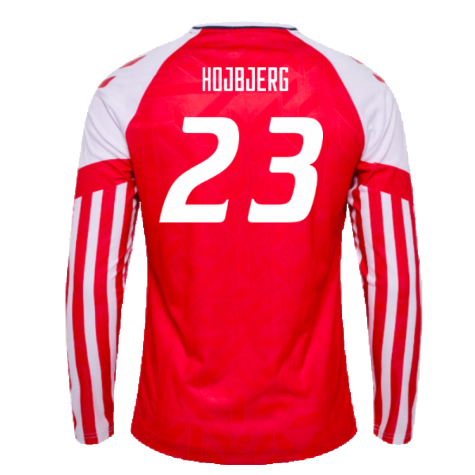 2023-2024 Denmark Long Sleeve Home Shirt (Hojbjerg 23)