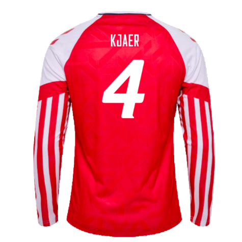 2023-2024 Denmark Long Sleeve Home Shirt (Kjaer 4)