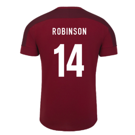 2023-2024 England Rugby Presentation T-Shirt (Tibetan Red) (Robinson 14)