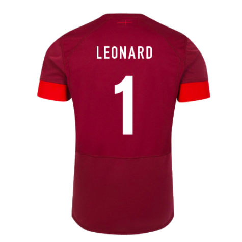 2023-2024 England Rugby Relaxed Training Shirt (Tibetan Red) (Leonard 1)