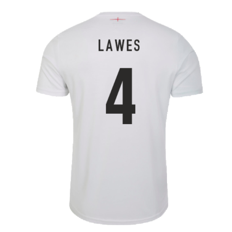 2023-2024 England Rugby Warm Up Jersey (Brilliant White) (Lawes 4)