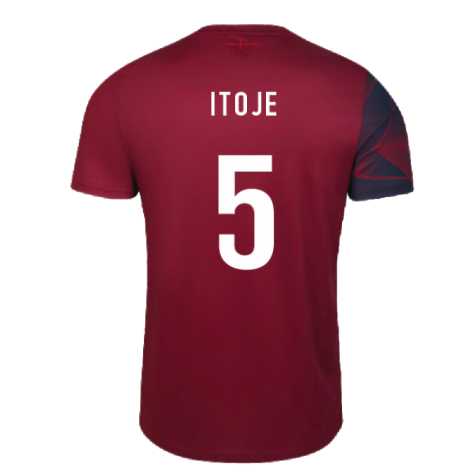 2023-2024 England Rugby Warm Up Jersey (Tibetan Red) (Itoje 5)
