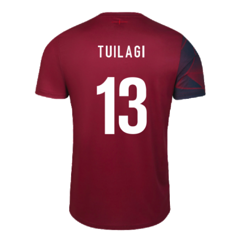 2023-2024 England Rugby Warm Up Jersey (Tibetan Red) (Tuilagi 13)