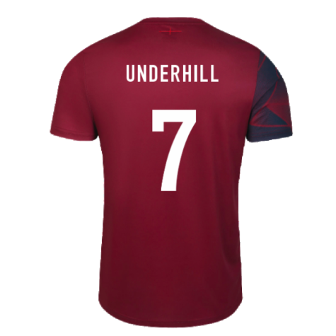 2023-2024 England Rugby Warm Up Jersey (Tibetan Red) (Underhill 7)