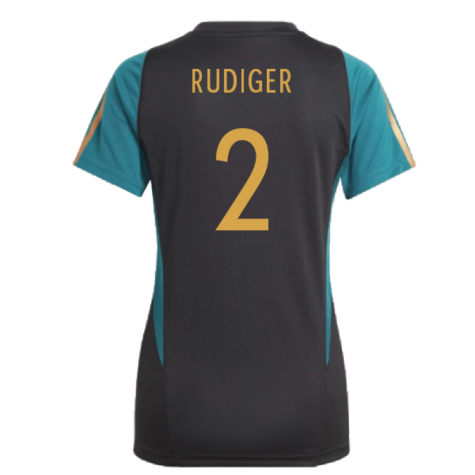 2023-2024 Germany Training Shirt (Black) - Ladies (Rudiger 2)