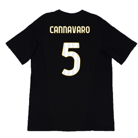 2023-2024 Juventus Cotton Tee (Black) (CANNAVARO 5)