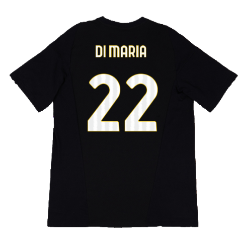 2023-2024 Juventus Cotton Tee (Black) (DI MARIA 22)