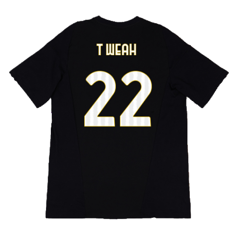 2023-2024 Juventus Cotton Tee (Black) (T Weah 22)