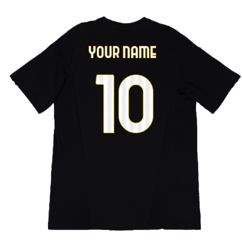 2023-2024 Juventus Cotton Tee (Black) (Your Name)