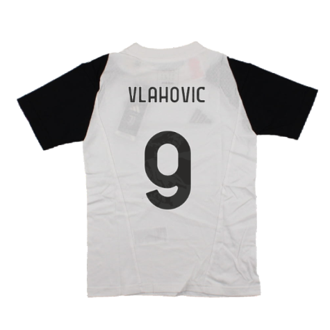 2023-2024 Juventus Cotton Tee (White) - Kids (VLAHOVIC 9)