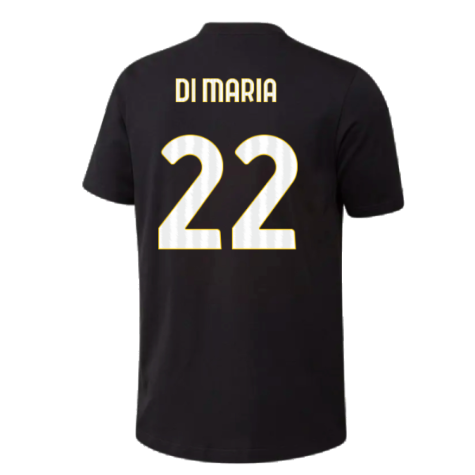 2023-2024 Juventus Graphic T-Shirt (Black) (DI MARIA 22)