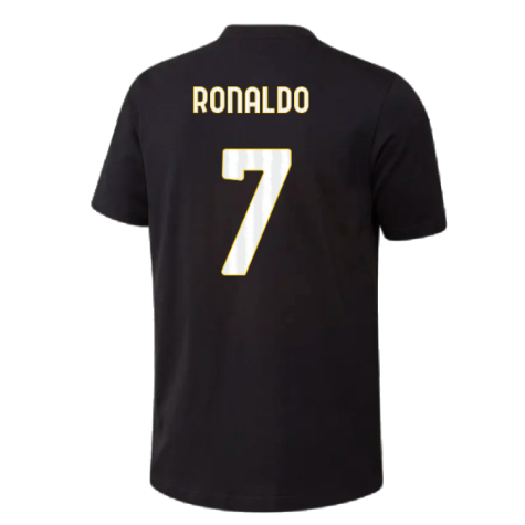 2023-2024 Juventus Graphic T-Shirt (Black) (RONALDO 7)
