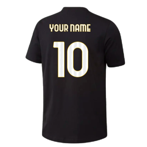 2023-2024 Juventus Graphic T-Shirt (Black) (Your Name)