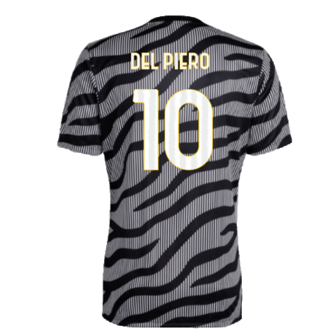 2023-2024 Juventus Pre-Match Shirt (Black) (DEL PIERO 10)