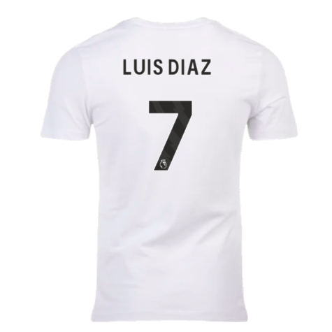 2023-2024 Liverpool Crest Tee (White) (Luis Diaz 7)