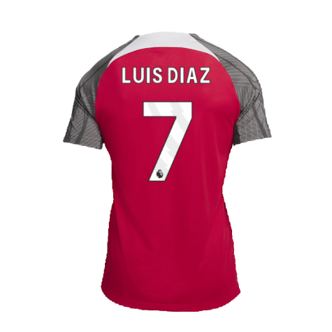 2023-2024 Liverpool Dri-Fit Strike Training Shirt (Red) (Luis Diaz 7)