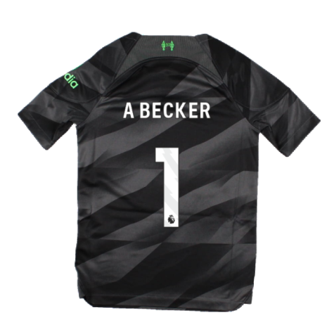 2023-2024 Liverpool Home Goalkeeper Shirt (Black) - Kids (A Becker 1)