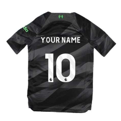 2023-2024 Liverpool Home Goalkeeper Shirt (Black) - Kids (Your Name)