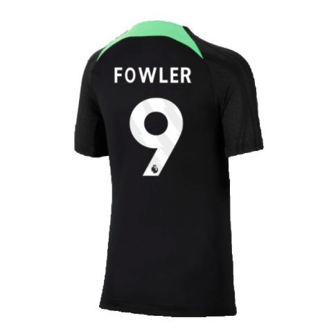 2023-2024 Liverpool Strike Dri-Fit Training Shirt (Black) - Kids (Fowler 9)