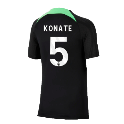 2023-2024 Liverpool Strike Dri-Fit Training Shirt (Black) - Kids (Konate 5)