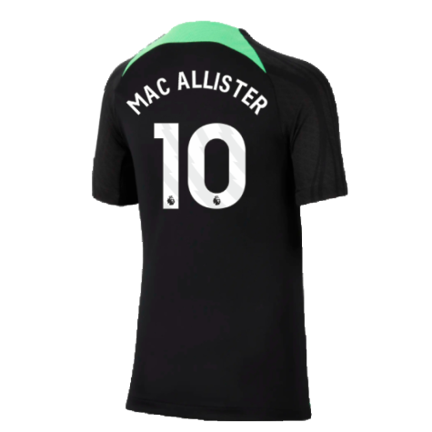 2023-2024 Liverpool Strike Dri-Fit Training Shirt (Black) (Mac Allister 10)