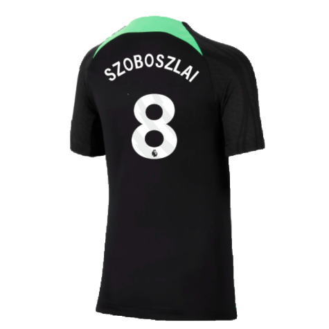 2023-2024 Liverpool Strike Dri-Fit Training Shirt (Black) (Szoboszlai 8)