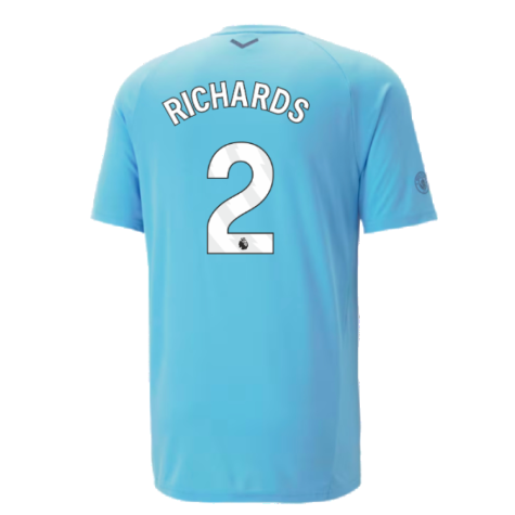 2023-2024 Man City Casuals Tee (Blue Wash) - Kids (RICHARDS 2)