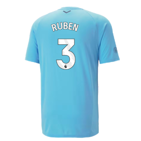 2023-2024 Man City Casuals Tee (Blue Wash) - Kids (RUBEN 3)