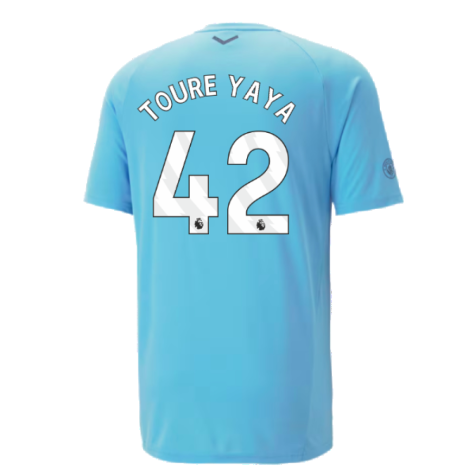 2023-2024 Man City Casuals Tee (Blue Wash) - Kids (TOURE YAYA 42)