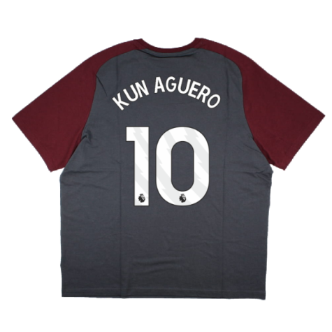 2023-2024 Man City Casuals Tee (Grey) (KUN AGUERO 10)