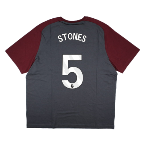 2023-2024 Man City Casuals Tee (Grey) (STONES 5)