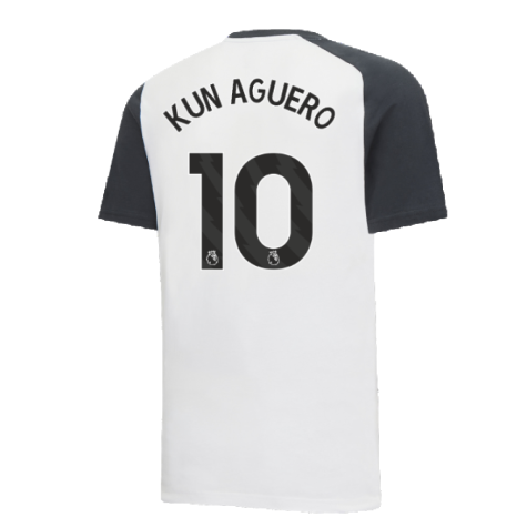 2023-2024 Man City Casuals Tee (White) (KUN AGUERO 10)