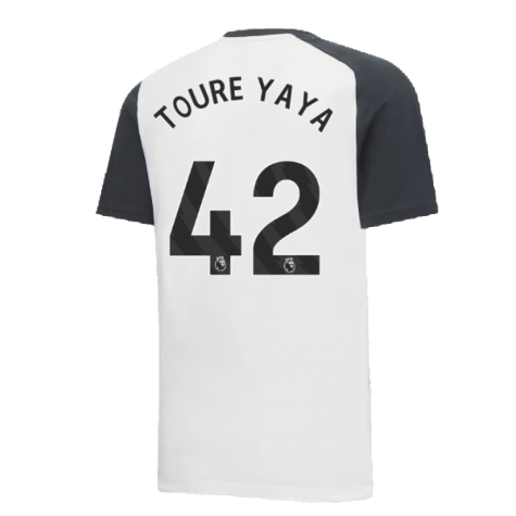 2023-2024 Man City Casuals Tee (White) (TOURE YAYA 42)