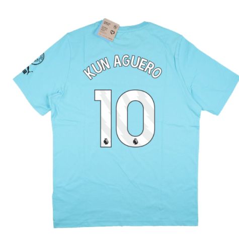 2023-2024 Man City FtblCore Graphic Tee (Hero Blue) (KUN AGUERO 10)