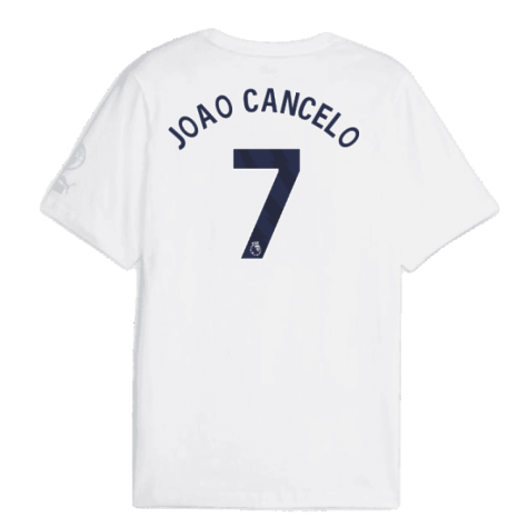 2023-2024 Man City FtblCore Graphic Tee (White) (JOAO CANCELO 7)