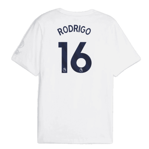 2023-2024 Man City FtblCore Graphic Tee (White) (RODRIGO 16)